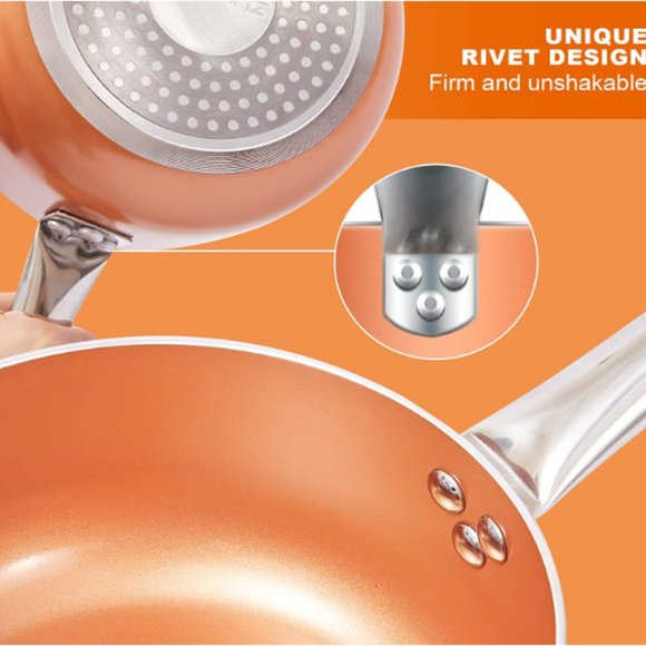 4 pcs - Nonstick Cooking Sauce Pan Set w/ Lids (1.5Qt & 2Qt) (Orange) - Picture 6 of 15